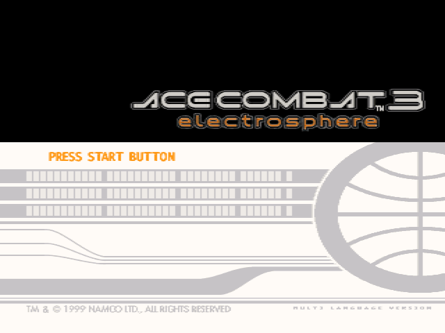 Ace Combat 3 Electrosphere title screen for Playstation
